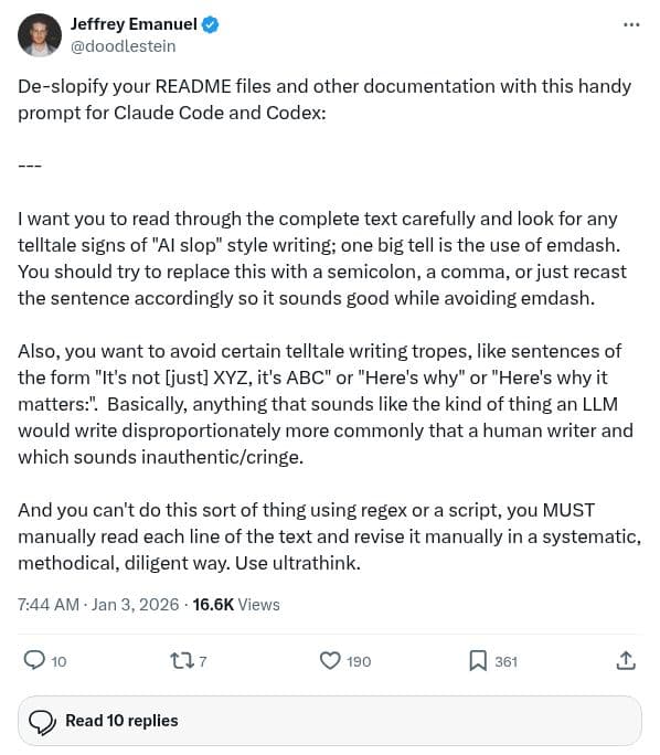 De-Slopify Your READMEs