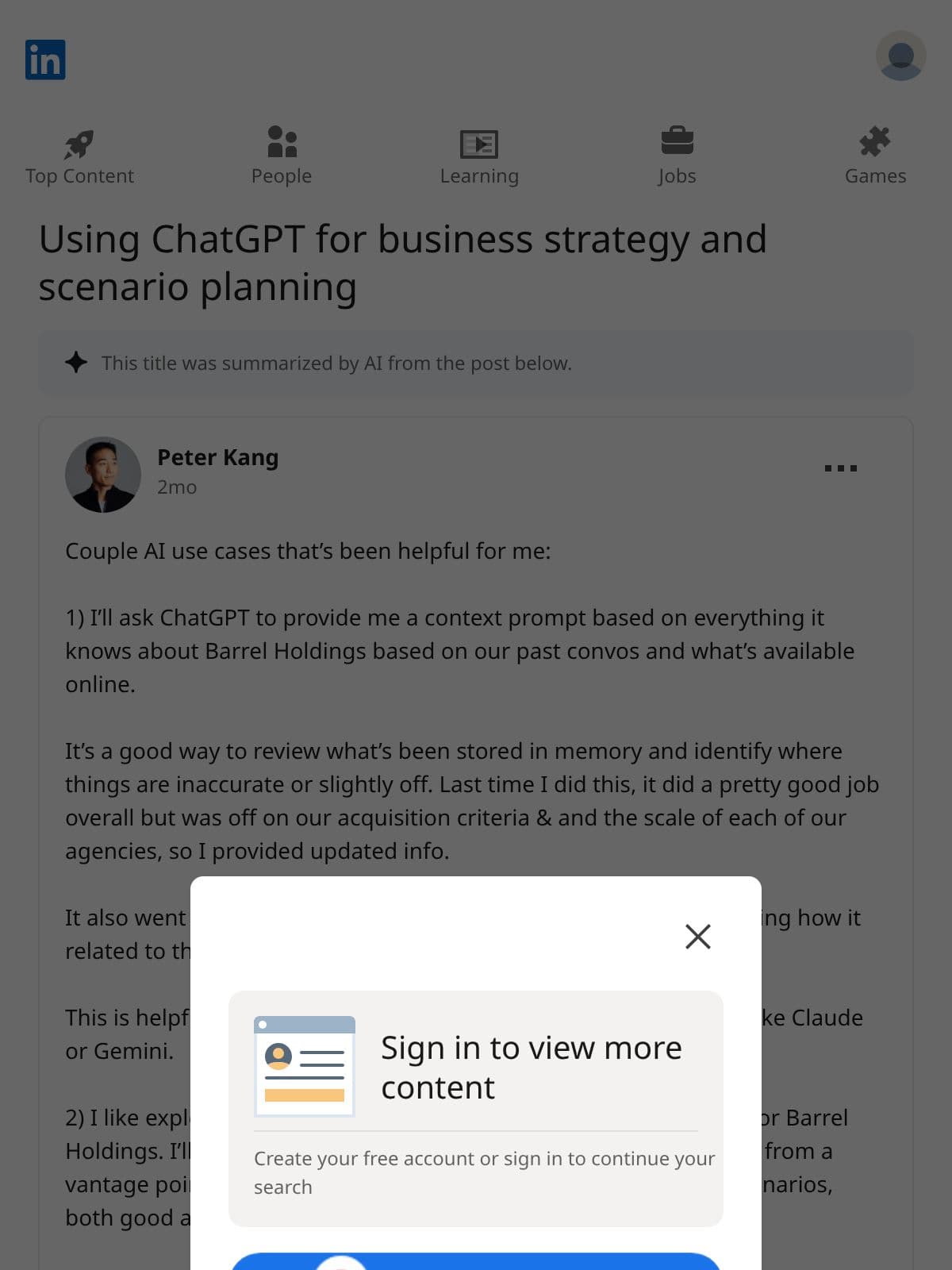 AI as a 'Crystal Ball' for Strategy