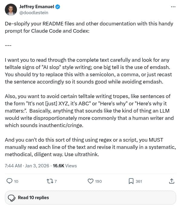 De-Slopify Your READMEs