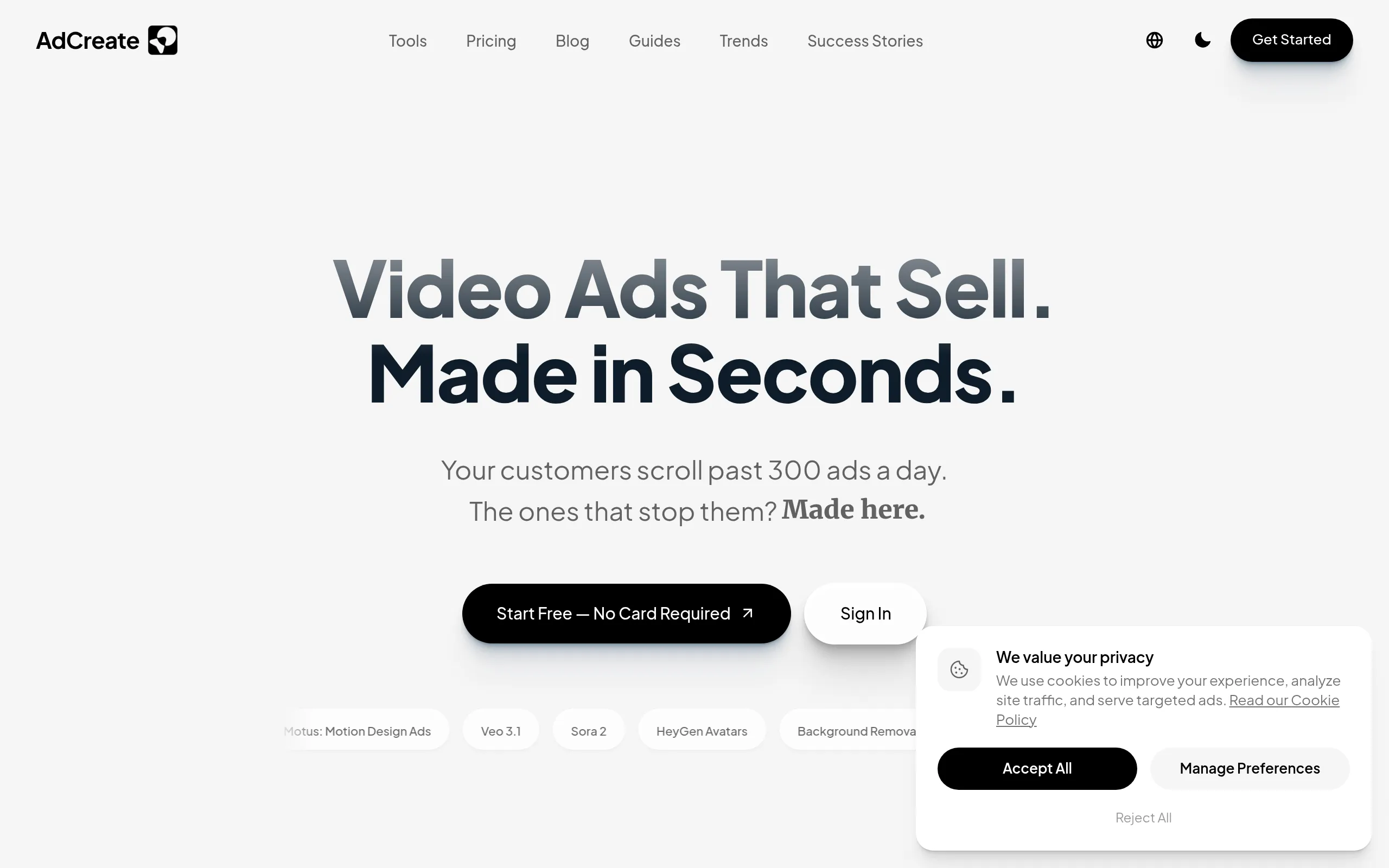 Ad Create preview