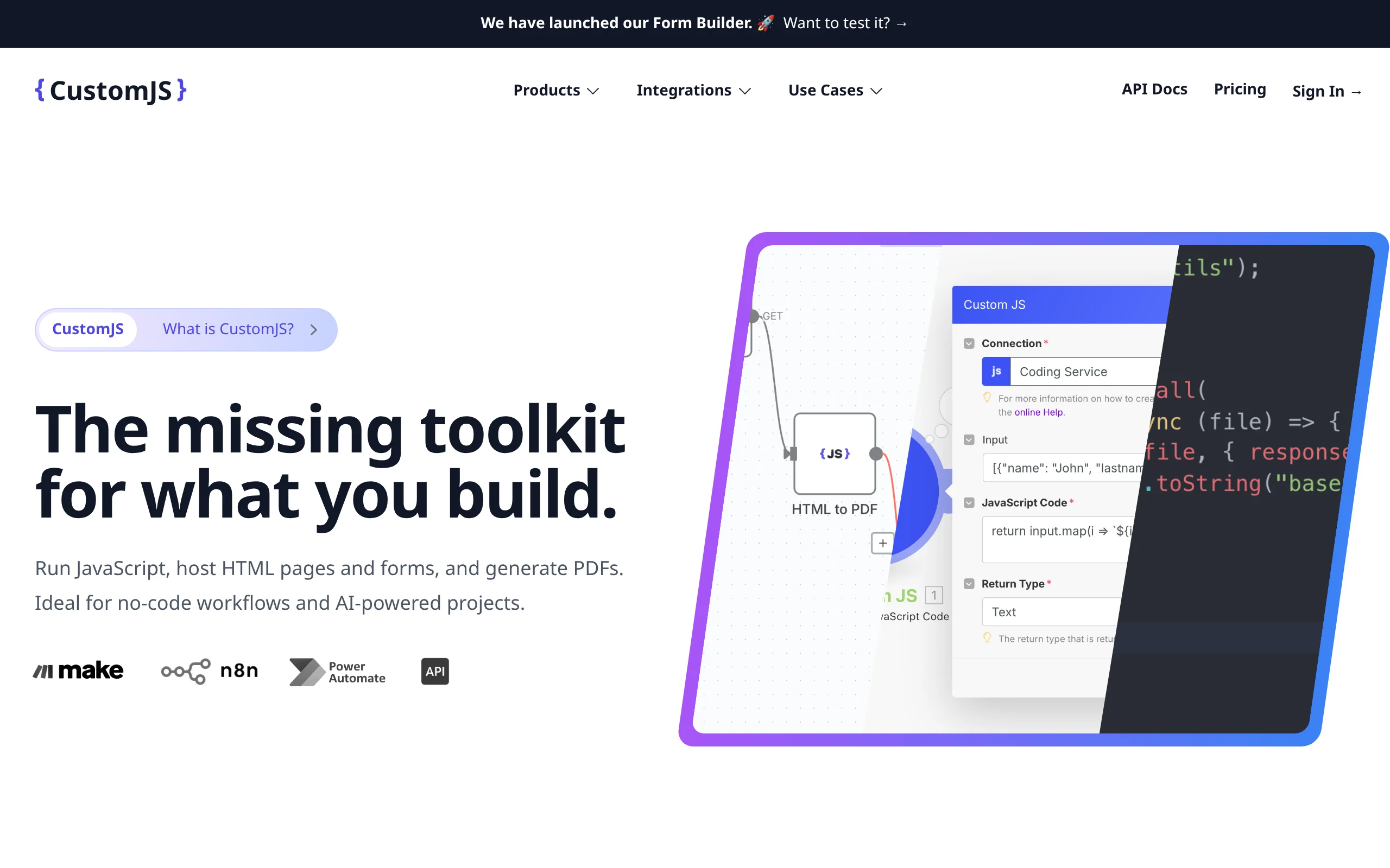 CustomJS preview