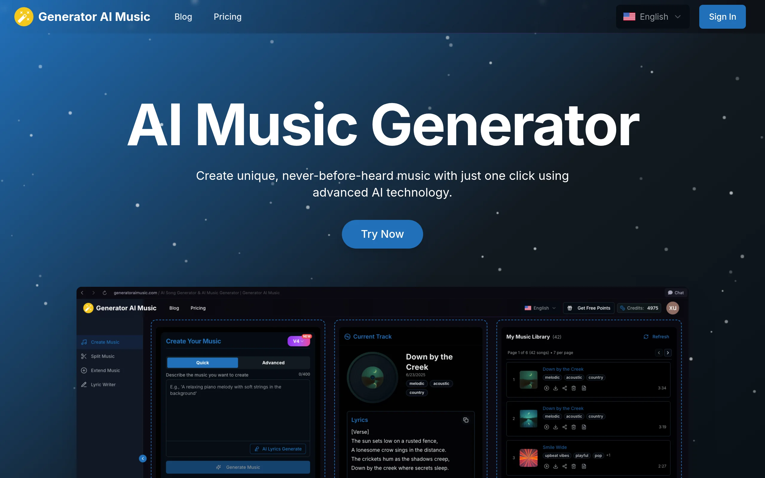 Generator AI Music preview