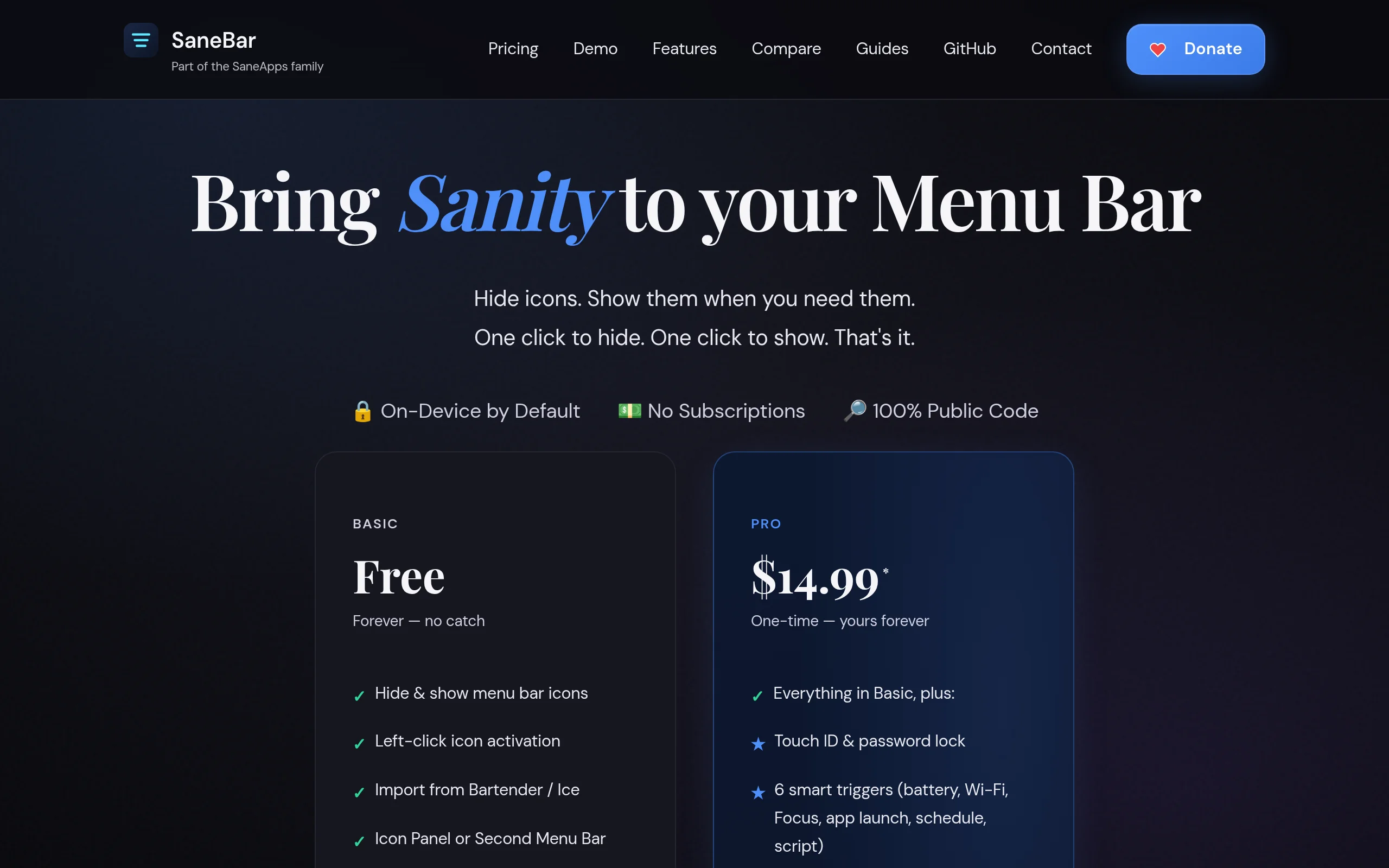 SaneBar preview