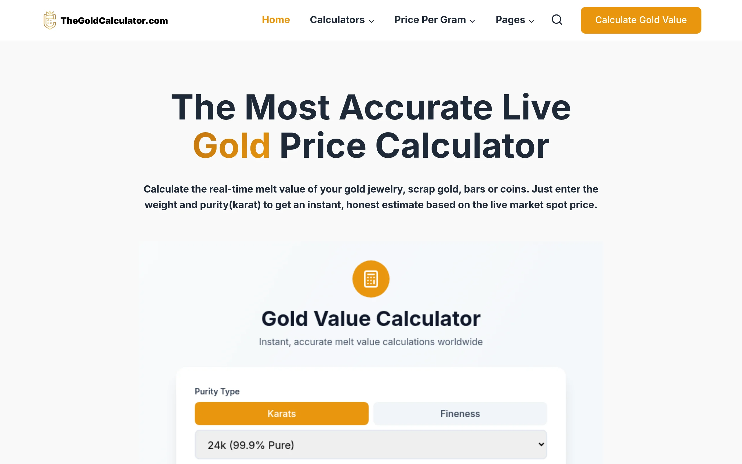 The Gold Calculator preview