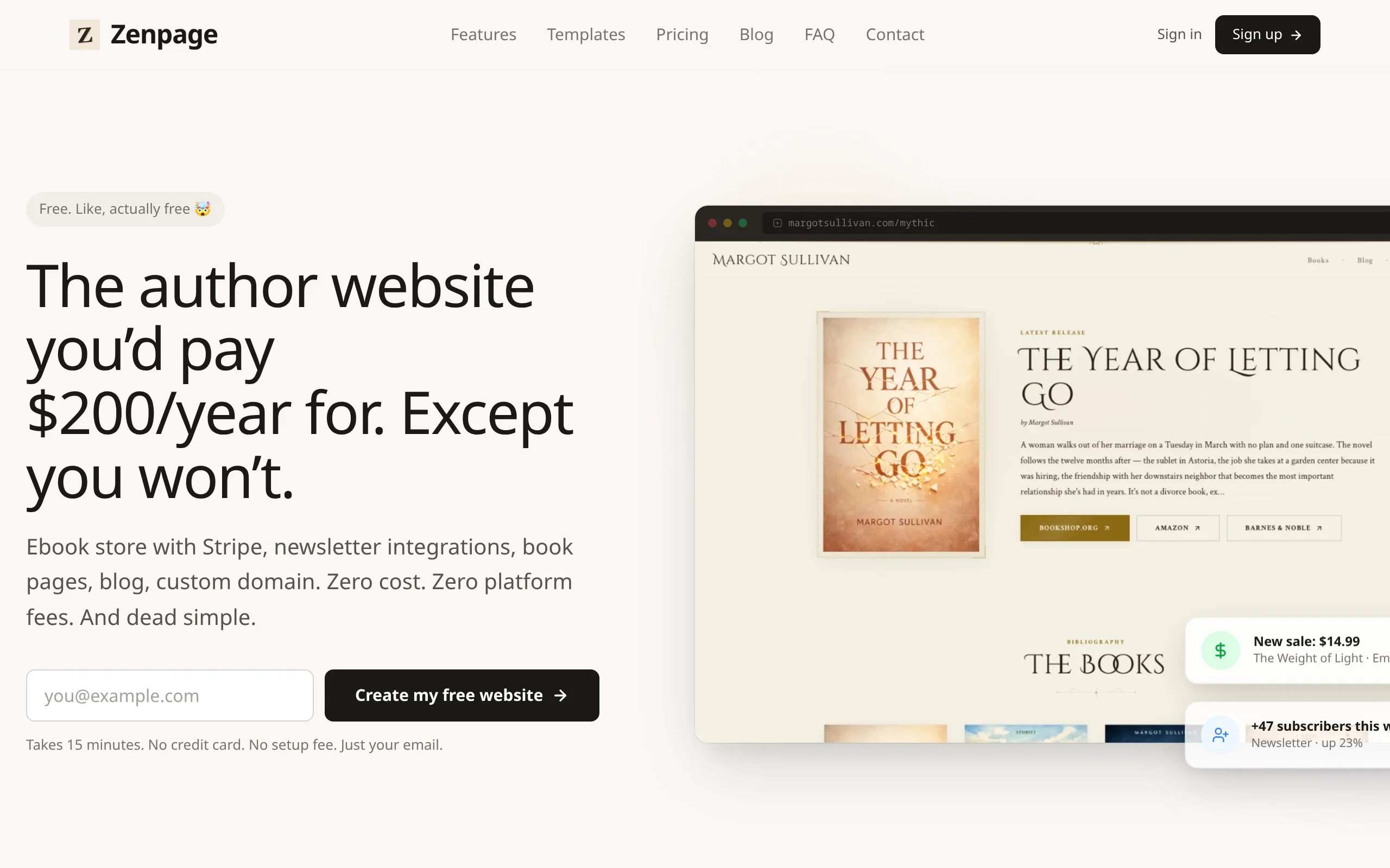 Zenpage preview